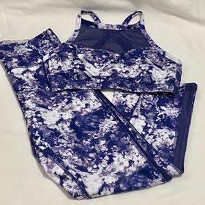 Adore Me Workout Set, Purple Floral, Size M